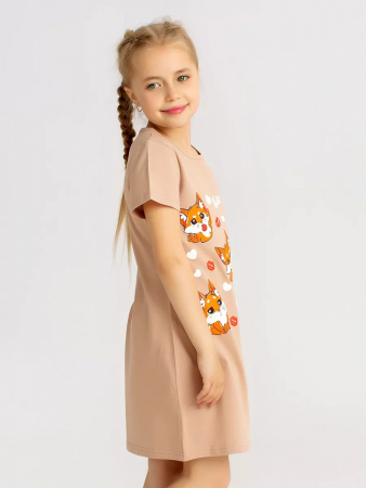 Детская сорочка "Мультяшки" / Бежевый арт. дк230б