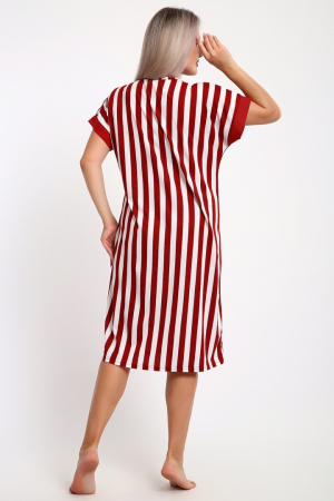 Женский халат Полоска 521 / Красный