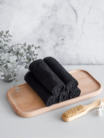 Набор махровых салфеток 5 шт 30x30 / черный