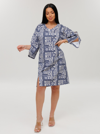 Женская туника Т-222(К) / Синий (узоры)