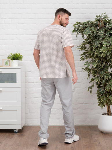 Рубашка медицинская мужская М-286-4579 Поплин