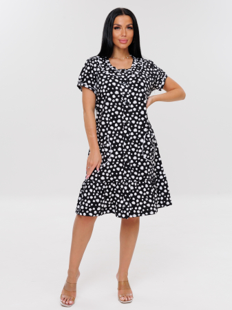 Женский халат Х-48(К) / Черный (белый узор)