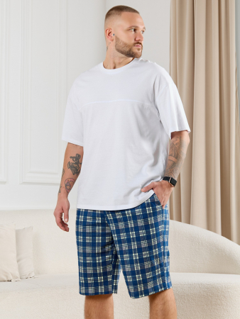 Шорты мужские Тор-2 / клетка синяя