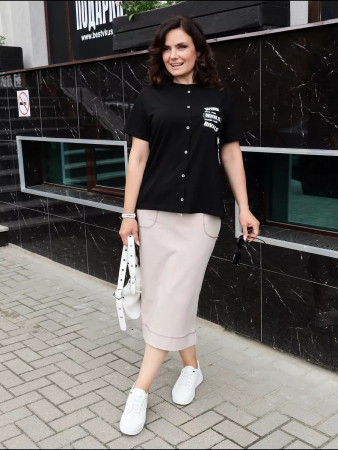 Женская юбка двухнитка / Сухая роза