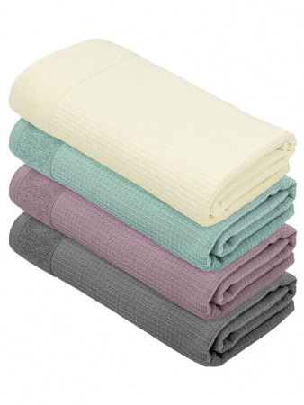 Махровое полотенце УЗБ Дабл м7736_29 / брусника