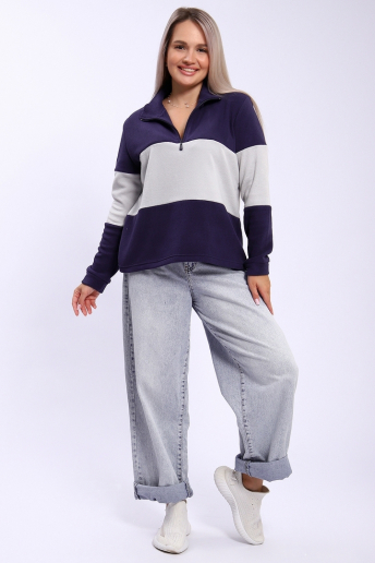 Женская толстовка КолорБлок 654 / Синий