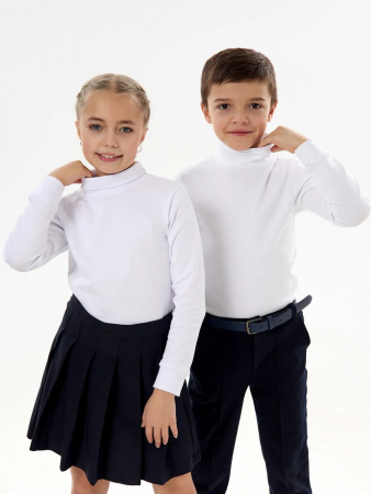 Детская водолазка из рибаны / Белый