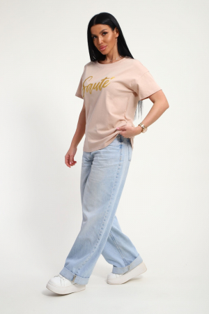 Женская футболка 85662 / бежевый