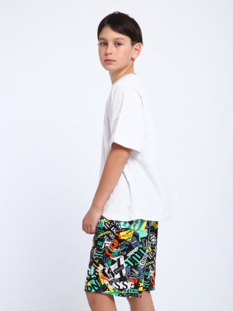 Детские шорты "Федор" / Зеленый граффити