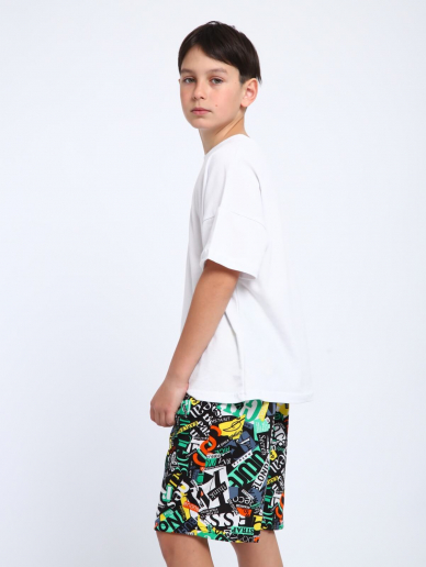 Детские шорты "Федор" / Зеленый граффити