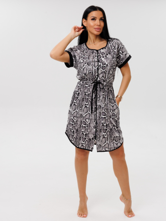 Женский халат Х-140(К) / Серый (узор)