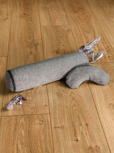 Набор подушек для йоги "Валик + накладка на глаза" / серый