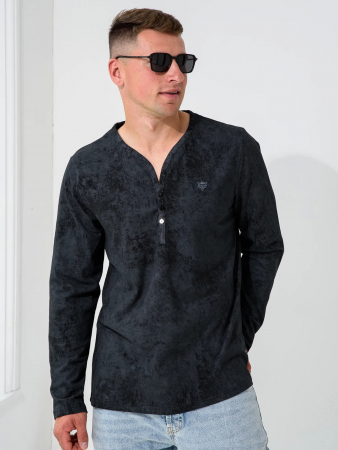 Мужской лонгслив "Путешествие" 2284-К / Черный