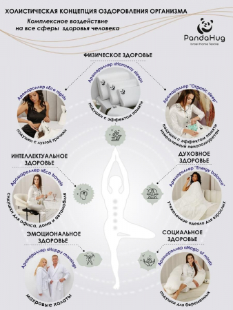 Подушка PandaHug классической формы 60x40x12 + аромароллер