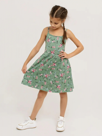 Детский сарафан "Кокетка" / Светлый хаки арт. дк169сх