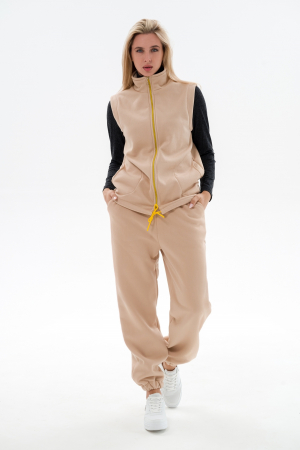 Жилет женский из футера / Латте макси