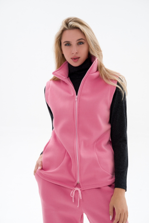 Жилет женский из футера / Персидский розовый макси