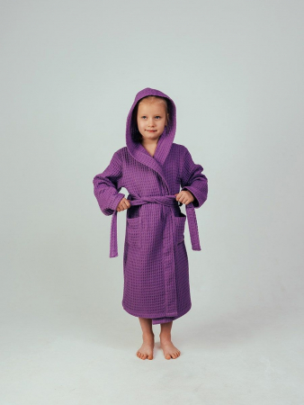 Детский вафельный халат "Комфорт" / сиреневый