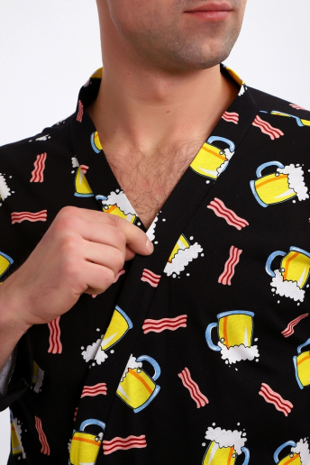 Мужской халат 804 / Пиво, черный