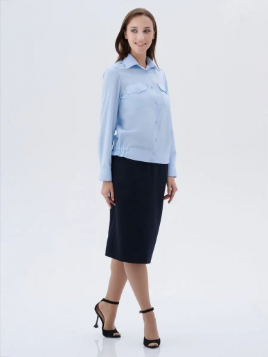 Женская рубашка форменная Полиция (длинный рукав) / Светло-голубой