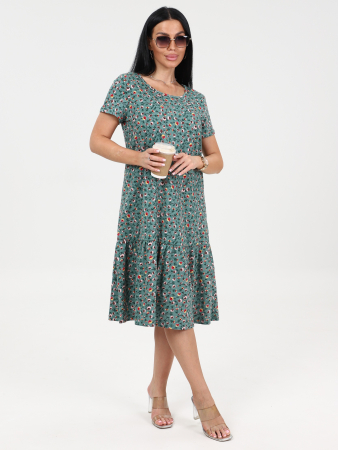 Женское платье М-996 / Цветок зеленый