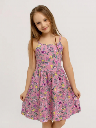 Детский сарафан "Кокетка" / Цветы розовый арт. дк169цр