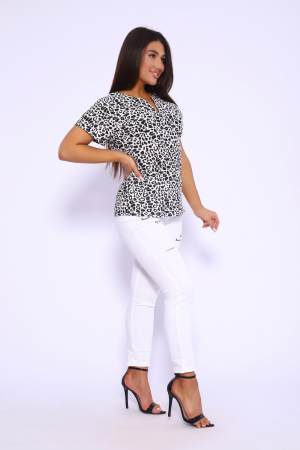 Женская футболка 32743 / леопард черный