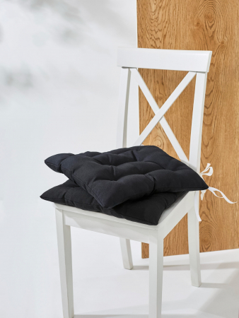 Кухонная подушка на стул (габардин) арт.GB40 / Черный