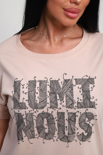 Женская футболка 85661 / бежевый