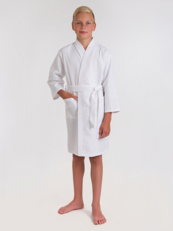 Детский вафельный халат / белый