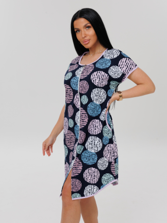 Женский халат Х-154(К) / Черный (круги)