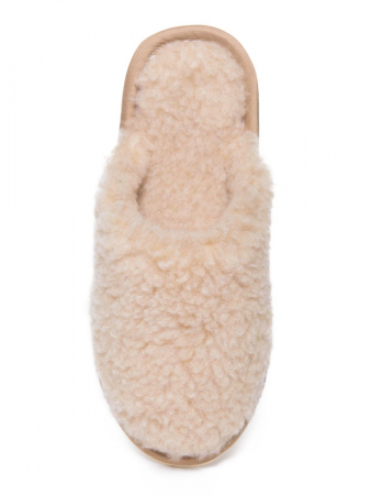 Тапки меховые / бежевые