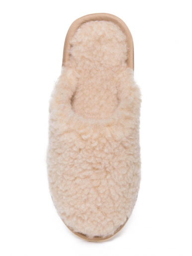 Тапки меховые / бежевые