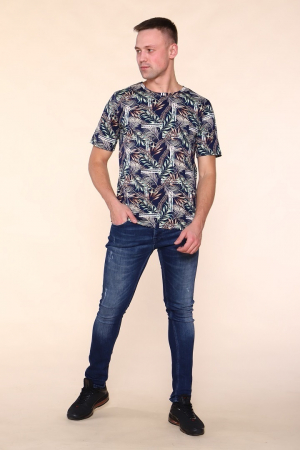 Мужская футболка Папоротник 2217 / Темно-синий