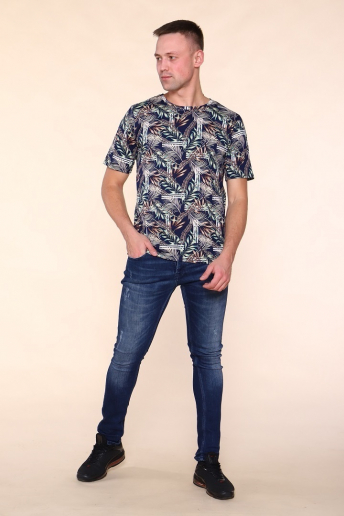 Мужская футболка Папоротник 2217 / Темно-синий