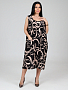Женский сарафан МАКСИ СК-345 / Бежевые ленты на черном