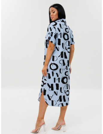 Женский халат Х-105(К) / Голубой (буквы)