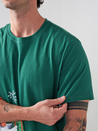 Мужская пижама "Зимние забавы" 2410-К / Зеленый