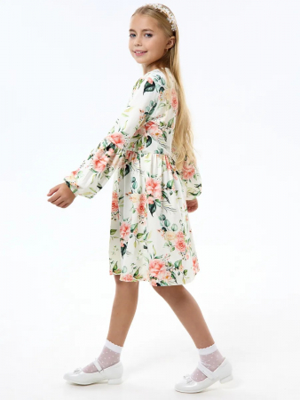 Детское платье "Фея" / Розы на молоке