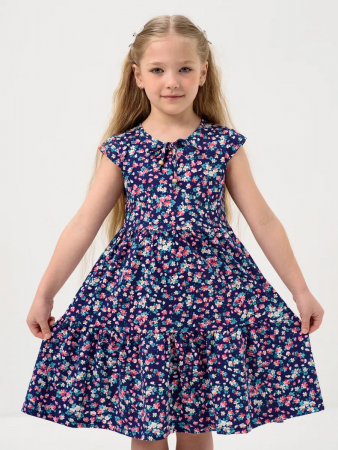 Детское платье "Славянка" / Темно-синий