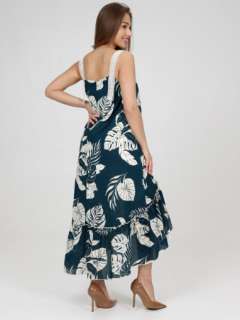 Женский сарафан ДО-58.11 / Батист цветы синий