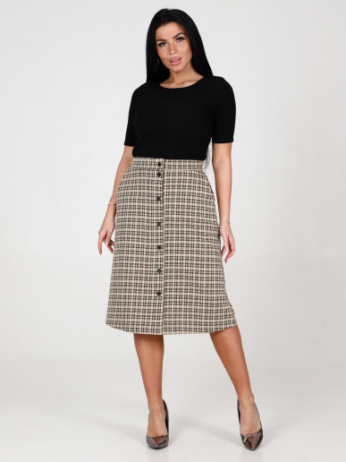 Юбка женская Магда / клетка бежевый