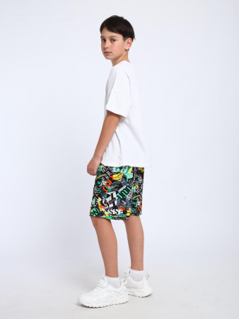 Детские шорты "Федор" / Зеленый граффити