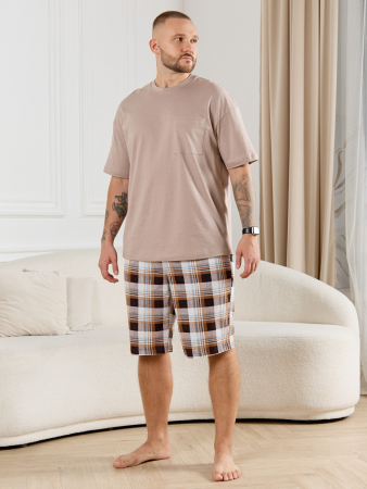 Шорты мужские Тор-2 / клетка коричневая