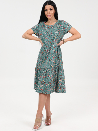 Женское платье М-996 / Цветок зеленый