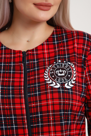 Женский халат Клетка 525 / Красный