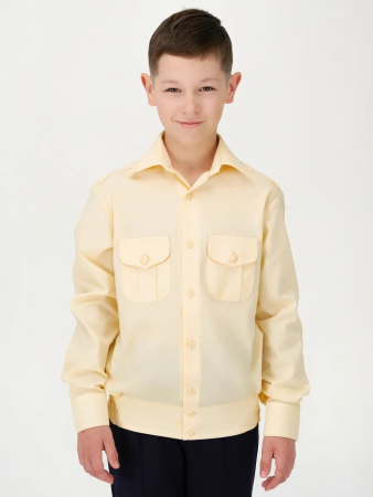 Детская рубашка кадетская (длинный рукав) / Кремовый