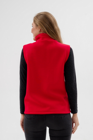 Жилет женский из футера / Красный макси