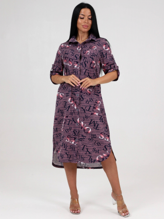 Женская туника МИДИ ТК-25 / Буквы, перелив какао