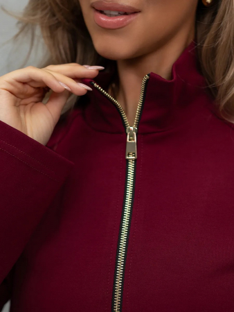 Женская туника на молнии / Бургунди